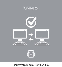 Check compueter transfer - Flat minimal icon