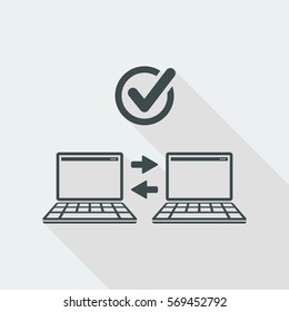 Check computer data transfer - Flat minimal icon