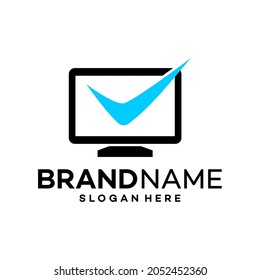 Check Computer Icon Logo Design Template Illustration Vector