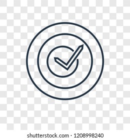 Check concept vector linear icon isolated on transparent background, Check concept transparency concept in outline style