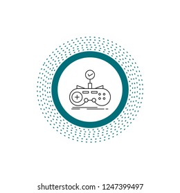 Check, controller, game, gamepad, gaming Line Icon. Vector isolated illustration