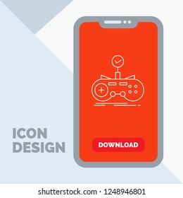 Check, controller, game, gamepad, gaming Line Icon in Mobile for Download Page