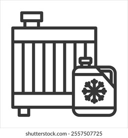 Check Coolant Hoses Outline Icon Vector Illustration