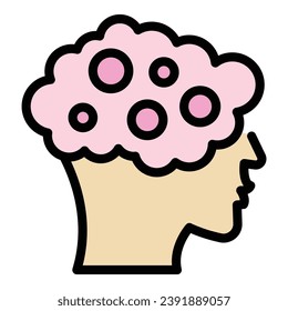 Check critical mind icon outline vector. Business think. Human mental color flat