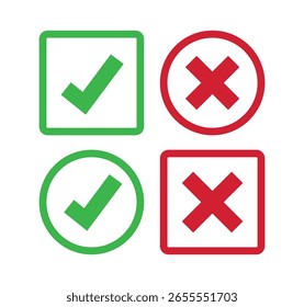 Verificar E Cruzar Caixas E Círculos Definir Vetor