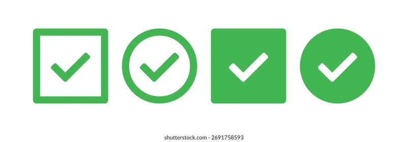 Check And Cross Circle And Square Vector