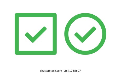 Kreise und Quadrate überprüfen und kreuzen