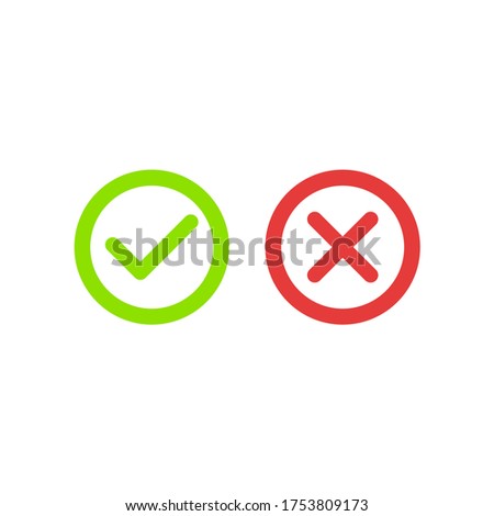 Check and cross icon, illustration vector. suitable for many purposes.