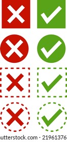 Icono de verificación y cruz: Vecto