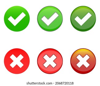 Markieren Sie den farbigen Vektorsymbol-Set nach Kreuz