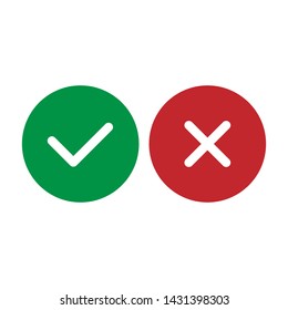 Check and Cross Mark Icon. 