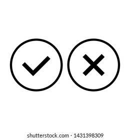 Check and Cross Mark Icon. Check and Cross Mark Icon.