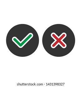 Check and Cross Mark Icon. 