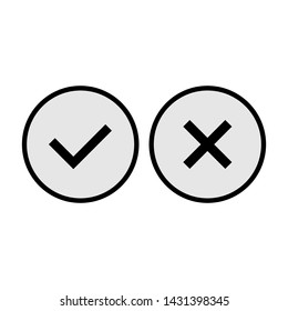 Check and Cross Mark Icon. 