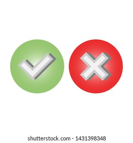 Check and Cross Mark Icon. 