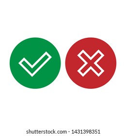 Check and Cross Mark Icon. 