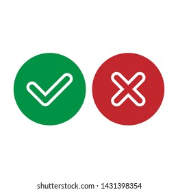 Check and Cross Mark Icon. 