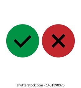 Check and Cross Mark Icon. 