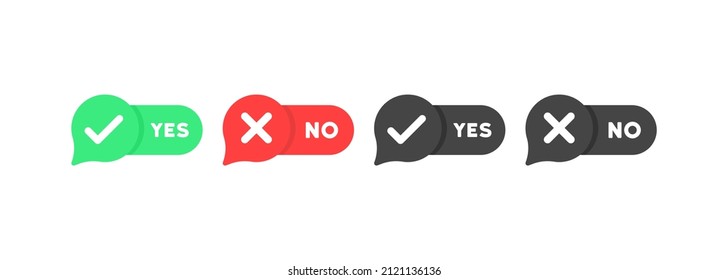Marcar y marcar el conjunto de iconos. Sí y sin señal. Icono correcto e incorrecto. Iconos aprobados y rechazados. Vector eps10.