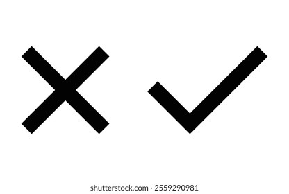Check cross mark icon tick yes no vector symbol