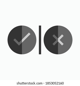 Check & Cross Mark Icon - VectorDesign Symbols for Presentation, Website or Apps Elements.