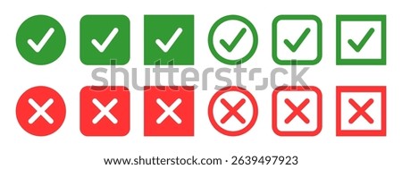 Check and Cross Mark Icons Set