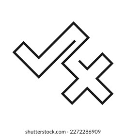 Marque y marque el icono de la línea en el fondo blanco. Vector de diseño plano. Eps 10.