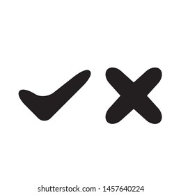  Check and Cross mark symbol icon vector illustration.