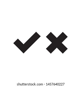  Check and Cross mark symbol icon vector illustration.
