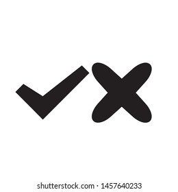  Check and Cross mark symbol icon vector illustration.