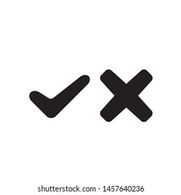  Check and Cross mark symbol icon vector illustration.