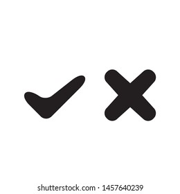  Check and Cross mark symbol icon vector illustration.