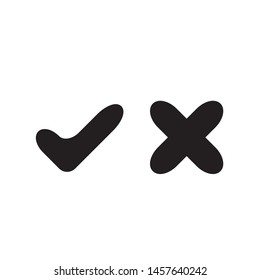  Check and Cross mark symbol icon vector illustration.