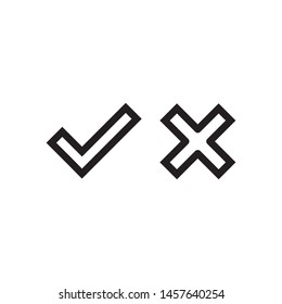  Check and Cross mark symbol icon vector illustration.