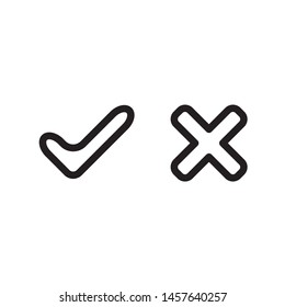  Check and Cross mark symbol icon vector illustration.