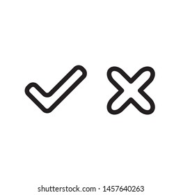  Check and Cross mark symbol icon vector illustration.