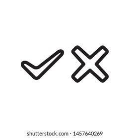  Check and Cross mark symbol icon vector illustration.