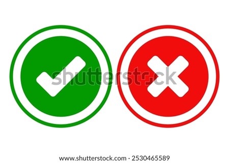 Check and Cross marks.Yes or no.Can be used for many purposes. isolated on white background