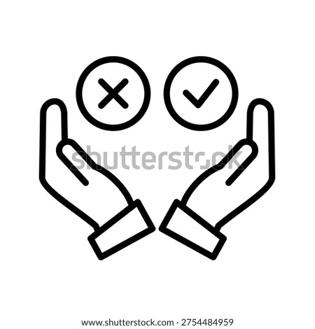 Check Cross Outline Icon Vector Illustration