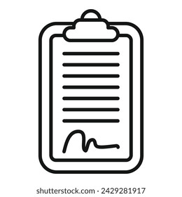 Check data user icon outline vector. Human security. Handwriting identification