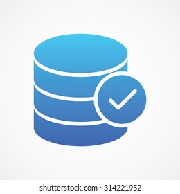 Check Database icon in flat style