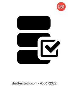 Check of database Icon Flat Style Isolated Vector Illustration