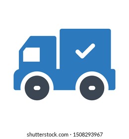 check delivery glyph colour vector icon