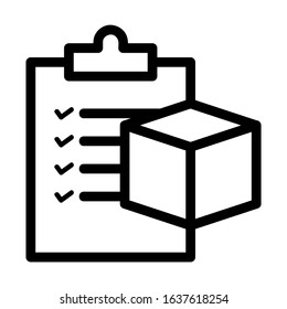 Check delivery list vector icon logo. Verification of delivery vector icon
