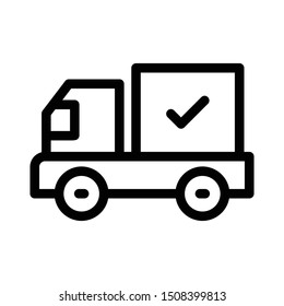check delivery thin line vector icon