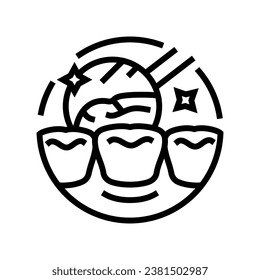 check up dental procedure line icon vector. check up dental procedure sign. isolated contour symbol black illustration