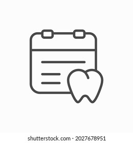 Check up dental schedule icon in Outline style