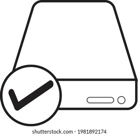 A check disk with check mark - Illustration , Icon , Vector 
