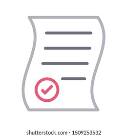 check document colour line vector icon