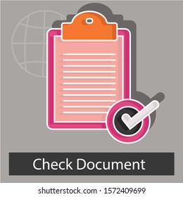 Check Document concept. Creative idea design. Flat vector illustration for template, brochure, web page or presentation.